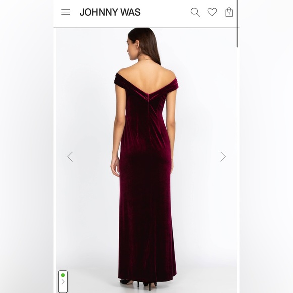 Johnny Was “Burgundy Solid Stretch Velvet Dress” NEVER WORN! Free shipping - Picture 2 of 7